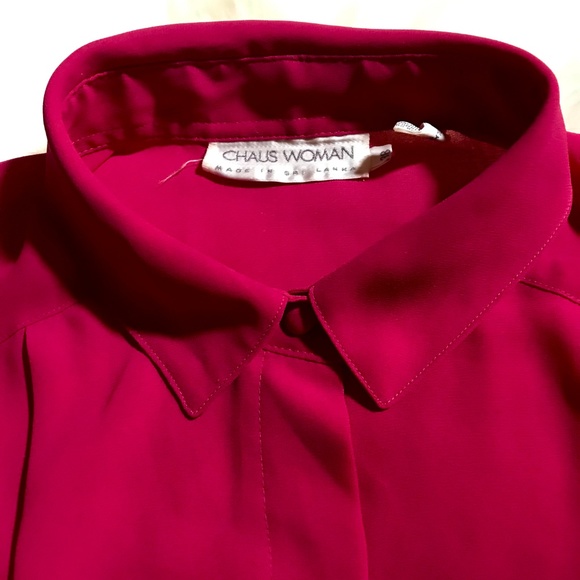 CHAUS 80's Vintage Secretary Blouse Sz 38 18-20 - Picture 2 of 8